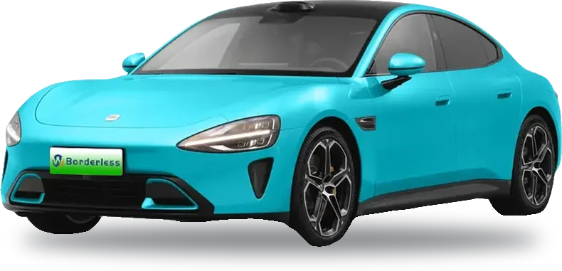 Xiaomi SU7, one of the electric saloons in the showroom